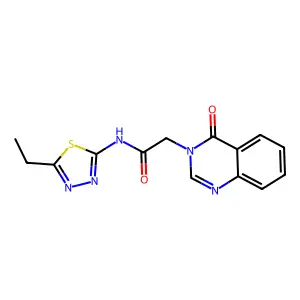 N-(5-ethyl-1,3,4-thiadiazol-2-yl)-2-(4-oxoquinazolin-3-yl)acetamide structure