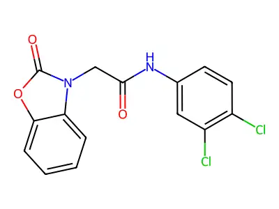 N-(3,4-dichlorophenyl)-2-(2-oxo-1,3-benzoxazol-3-yl)acetamide structure