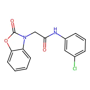 N-(3-chlorophenyl)-2-(2-oxo-1,3-benzoxazol-3-yl)acetamide structure