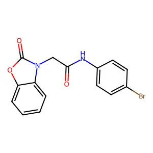N-(4-bromophenyl)-2-(2-oxo-1,3-benzoxazol-3(2H)-yl)acetamide structure