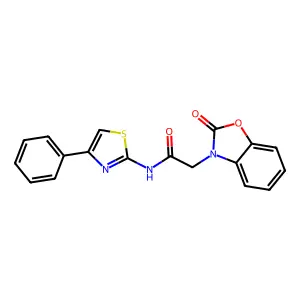 2-(2-Oxo-benzooxazol-3-yl)-N-(4-phenyl-thiazol-2-yl)-acetamide structure