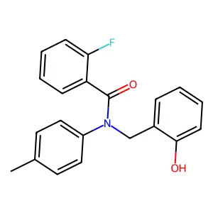 2-fluoro-N-(2-hydroxybenzyl)-N-(4-methylphenyl)benzamide structure