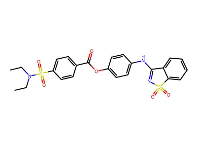 4-[(1,1-Dioxido-1,2-benzothiazol-3-yl)amino]phenyl 4-(diethylsulfamoyl)benzoate structure