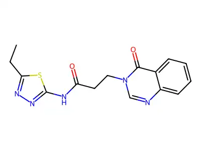 N-(5-ethyl-1,3,4-thiadiazol-2-yl)-3-(4-oxoquinazolin-3-yl)propanamide structure