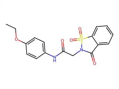 2-(1,1-dioxido-3-oxo-1,2-benzisothiazol-2(3H)-yl)-N-(4-ethoxyphenyl)acetamide structure