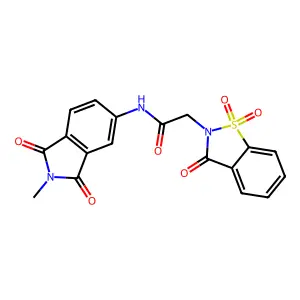 N-(2-methyl-1,3-dioxoisoindol-5-yl)-2-(1,1,3-trioxo-1,2-benzothiazol-2-yl)acetamide structure