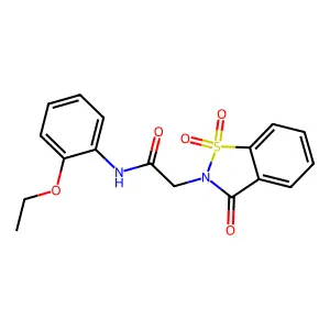 2-(1,1-dioxido-3-oxo-1,2-benzisothiazol-2(3H)-yl)-N-(2-ethoxyphenyl)acetamide structure
