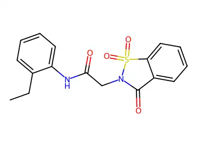 2-(1,1-dioxido-3-oxo-1,2-benzisothiazol-2(3H)-yl)-N-(2-ethylphenyl)acetamide structure