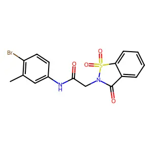 N-(4-bromo-3-methylphenyl)-2-(1,1-dioxido-3-oxo-1,2-benzisothiazol-2(3H)-yl)acetamide structure