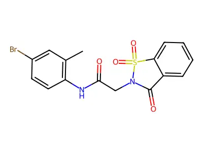 N-(4-bromo-2-methylphenyl)-2-(1,1-dioxido-3-oxo-1,2-benzisothiazol-2(3H)-yl)acetamide structure