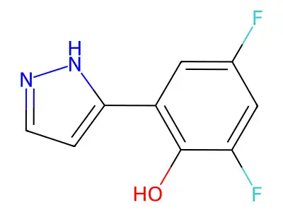 2,4-difluoro-6-(1H-pyrazol-5-yl)phenol structure