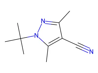 1-(tert-butyl)-3,5-dimethyl-1H-pyrazole-4-carbonitrile structure