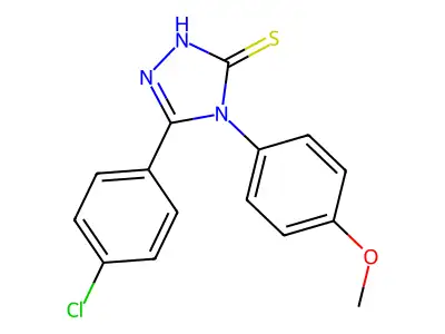 5-(4-chlorophenyl)-4-(4-methoxyphenyl)-4H-1,2,4-triazole-3-thiol structure