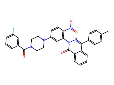 2-[5-[4-(3-fluorobenzoyl)piperazin-1-yl]-2-nitrophenyl]-4-(4-methylphenyl)phthalazin-1-one structure