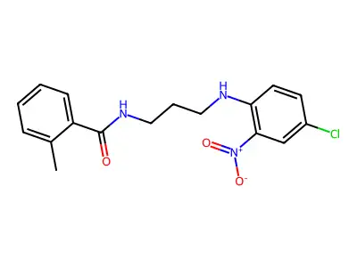 N-[3-(4-chloro-2-nitroanilino)propyl]-2-methylbenzamide structure