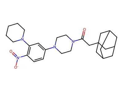 2-(1-Adamantyl)-1-[4-(4-nitro-3-piperidin-1-ylphenyl)piperazin-1-yl]ethanone structure