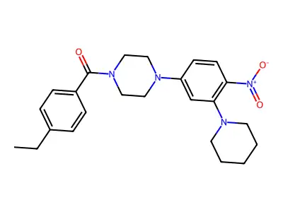 (4-Ethylphenyl)-[4-(4-nitro-3-piperidin-1-ylphenyl)piperazin-1-yl]methanone structure