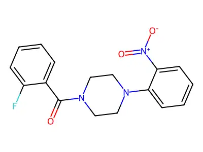 (2-Fluorophenyl)[4-(2-nitrophenyl)piperazin-1-yl]methanone structure