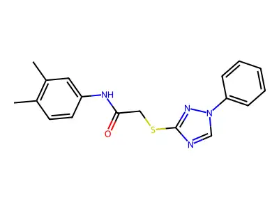 N-(3,4-dimethylphenyl)-2-[(1-phenyl-1,2,4-triazol-3-yl)thio]acetamide structure