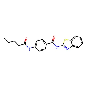 N-(1,3-benzothiazol-2-yl)-4-(pentanoylamino)benzamide structure