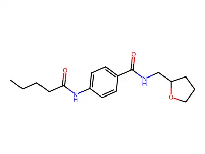 4-(pentanoylamino)-N-(tetrahydrofuran-2-ylmethyl)benzamide structure