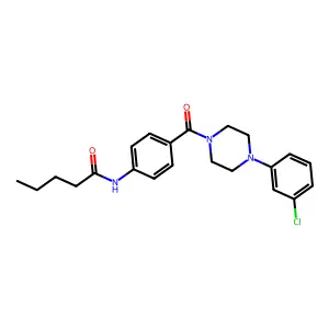 N-[4-[4-(3-chlorophenyl)piperazine-1-carbonyl]phenyl]pentanamide structure