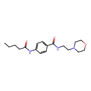 N-(2-morpholin-4-ylethyl)-4-(pentanoylamino)benzamide structure