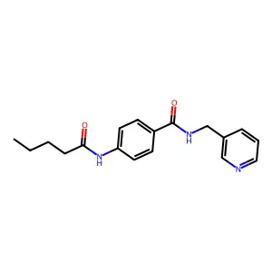 4-(pentanoylamino)-N-(pyridin-3-ylmethyl)benzamide structure