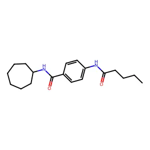 N-cycloheptyl-4-(pentanoylamino)benzamide structure