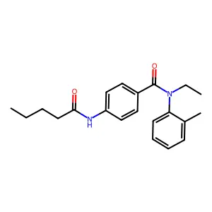 N-ethyl-N-(2-methylphenyl)-4-(pentanoylamino)benzamide structure