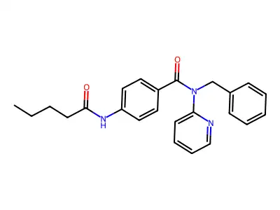 N-benzyl-4-(pentanoylamino)-N-pyridin-2-ylbenzamide structure