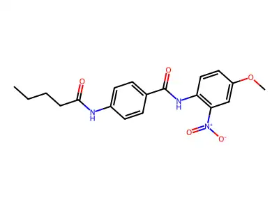 N-(4-methoxy-2-nitrophenyl)-4-(pentanoylamino)benzamide structure