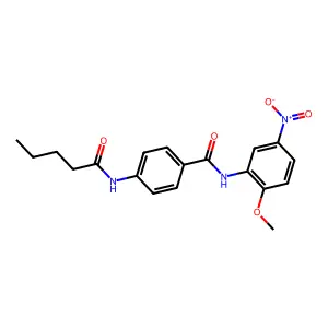 N-(2-methoxy-5-nitrophenyl)-4-(pentanoylamino)benzamide structure