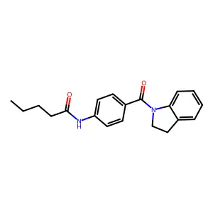 N-[4-(2,3-dihydroindole-1-carbonyl)phenyl]pentanamide structure