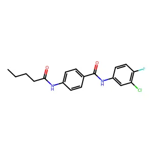 N-(3-chloro-4-fluorophenyl)-4-(pentanoylamino)benzamide structure