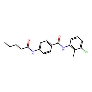 N-(3-chloro-2-methylphenyl)-4-(pentanoylamino)benzamide structure