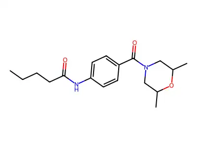 N-[4-(2,6-dimethylmorpholine-4-carbonyl)phenyl]pentanamide structure