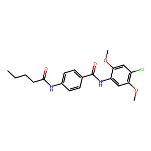 N-(4-chloro-2,5-dimethoxyphenyl)-4-(pentanoylamino)benzamide structure
