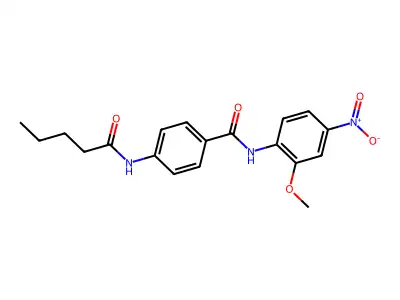 N-(2-methoxy-4-nitrophenyl)-4-(pentanoylamino)benzamide structure