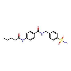 4-(pentanoylamino)-N-[(4-sulfamoylphenyl)methyl]benzamide structure