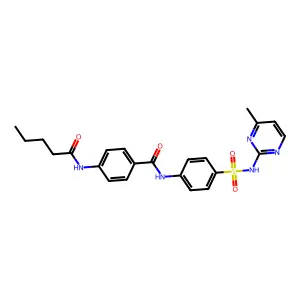 N-[4-[(4-methylpyrimidin-2-yl)sulfamoyl]phenyl]-4-(pentanoylamino)benzamide structure
