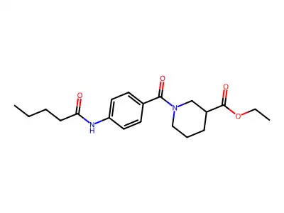 Ethyl 1-[4-(pentanoylamino)benzoyl]-3-piperidinecarboxylate structure