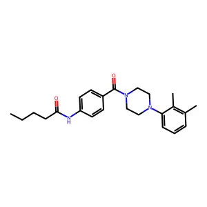 N-[4-[4-(2,3-dimethylphenyl)piperazine-1-carbonyl]phenyl]pentanamide structure