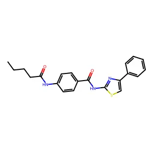 4-(pentanoylamino)-N-(4-phenyl-1,3-thiazol-2-yl)benzamide structure