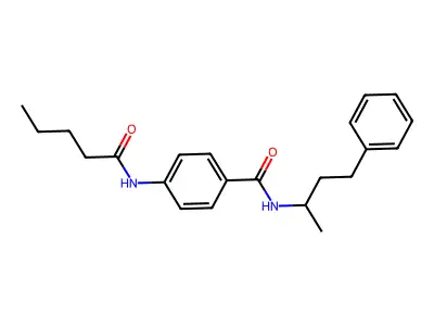4-(pentanoylamino)-N-(4-phenylbutan-2-yl)benzamide structure