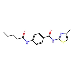 N-(4-methyl-1,3-thiazol-2-yl)-4-(pentanoylamino)benzamide structure