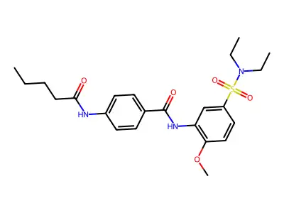 N-[5-(diethylsulfamoyl)-2-methoxyphenyl]-4-(pentanoylamino)benzamide structure