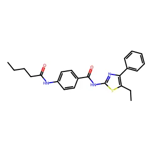 N-(5-ethyl-4-phenyl-1,3-thiazol-2-yl)-4-(pentanoylamino)benzamide structure