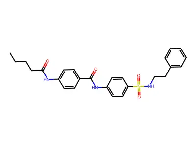 4-(pentanoylamino)-N-{4-[(2-phenylethyl)sulfamoyl]phenyl}benzamide structure