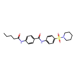 4-(pentanoylamino)-N-(4-piperidin-1-ylsulfonylphenyl)benzamide structure